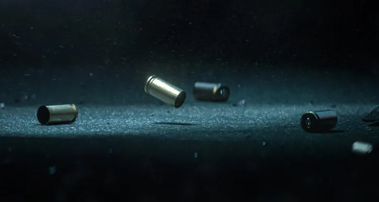 A close-up of a bullet casingsDescription automatically generated