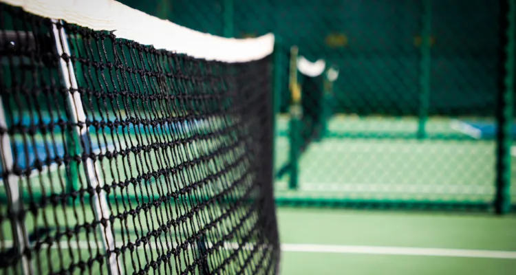 A close up of a tennis netDescription automatically generated