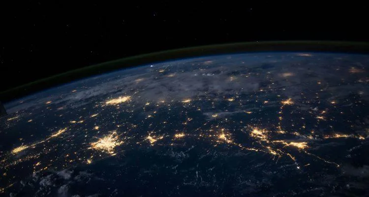 A view of the earth from spaceDescription automatically generated