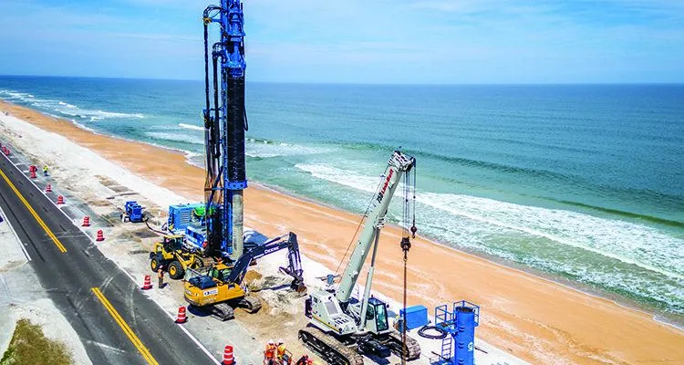 A construction site on a beachDescription automatically generated