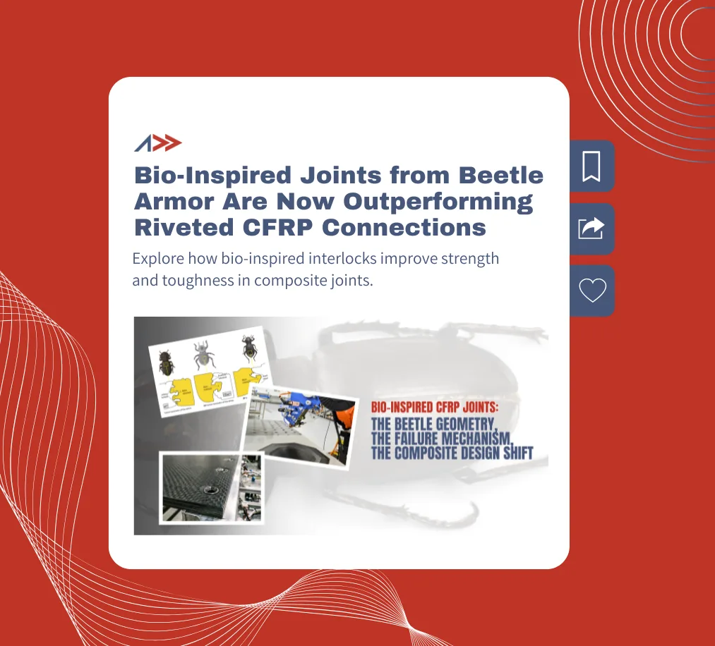 Bio-Inspired Joints from Beetle Armor Are Now Outperforming Riveted CFRP Connections