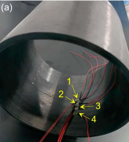Carbon-fiber-wound cylindrical shell with strain gauge clusters