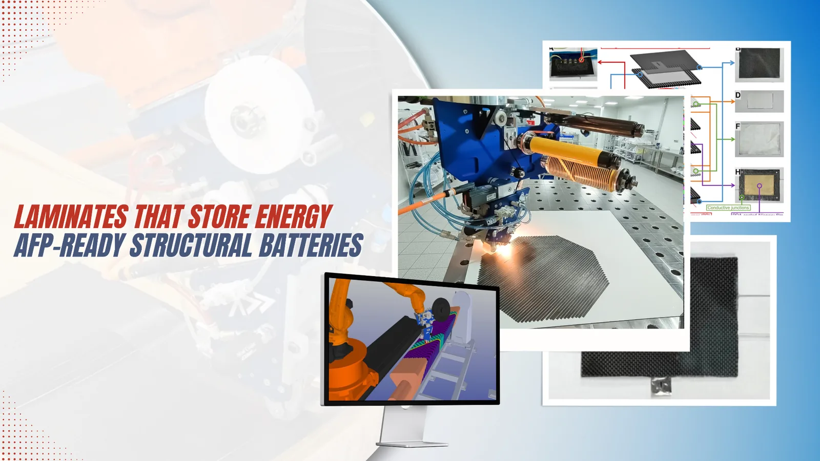 Structural battery laminate with AFP manufacturing