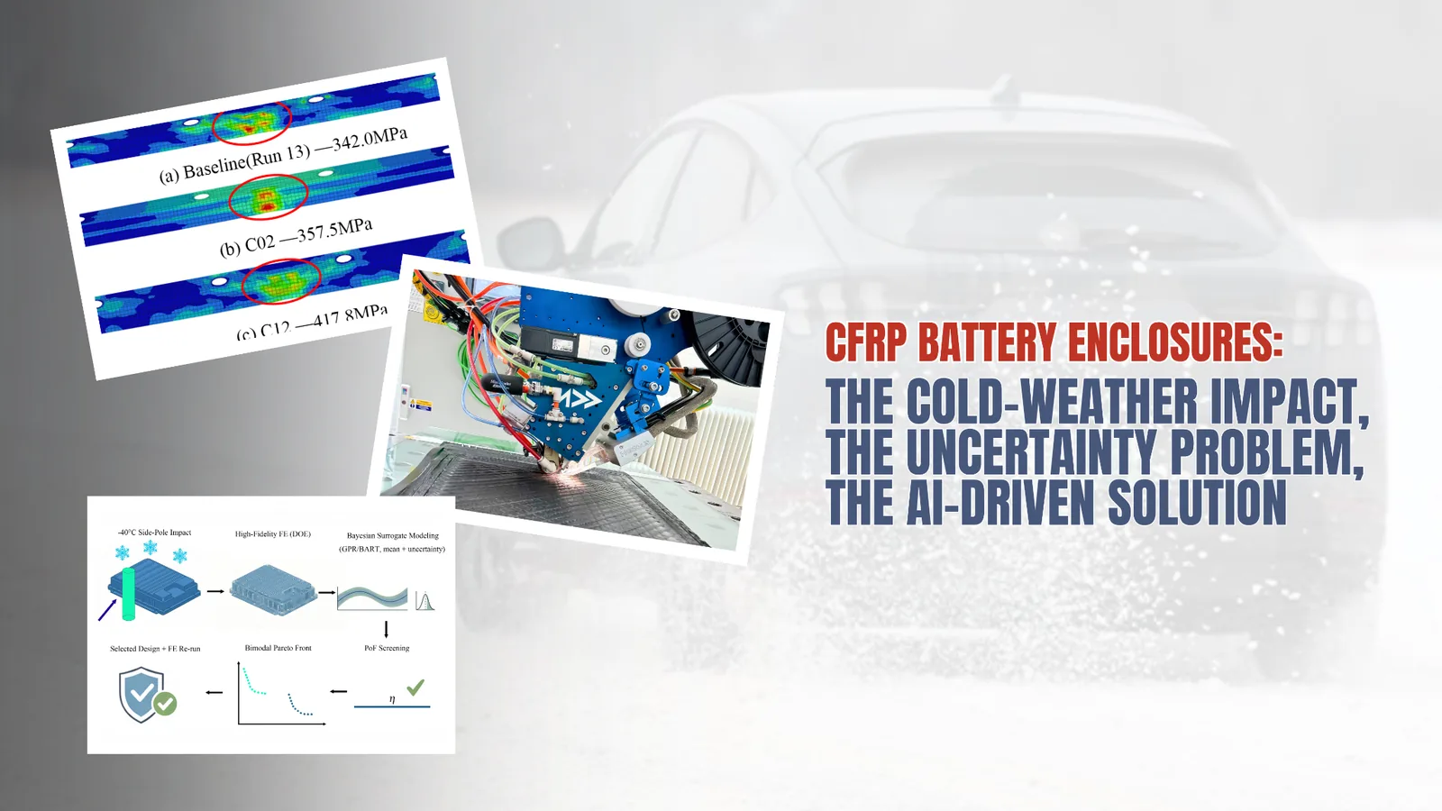 CFRP Battery Enclosures for −40 °C Side-Pole Impact