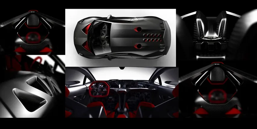 An outlook of aesthetic design in Lamborghini Sesto Elemento by the help composite material. Source: Composites Today