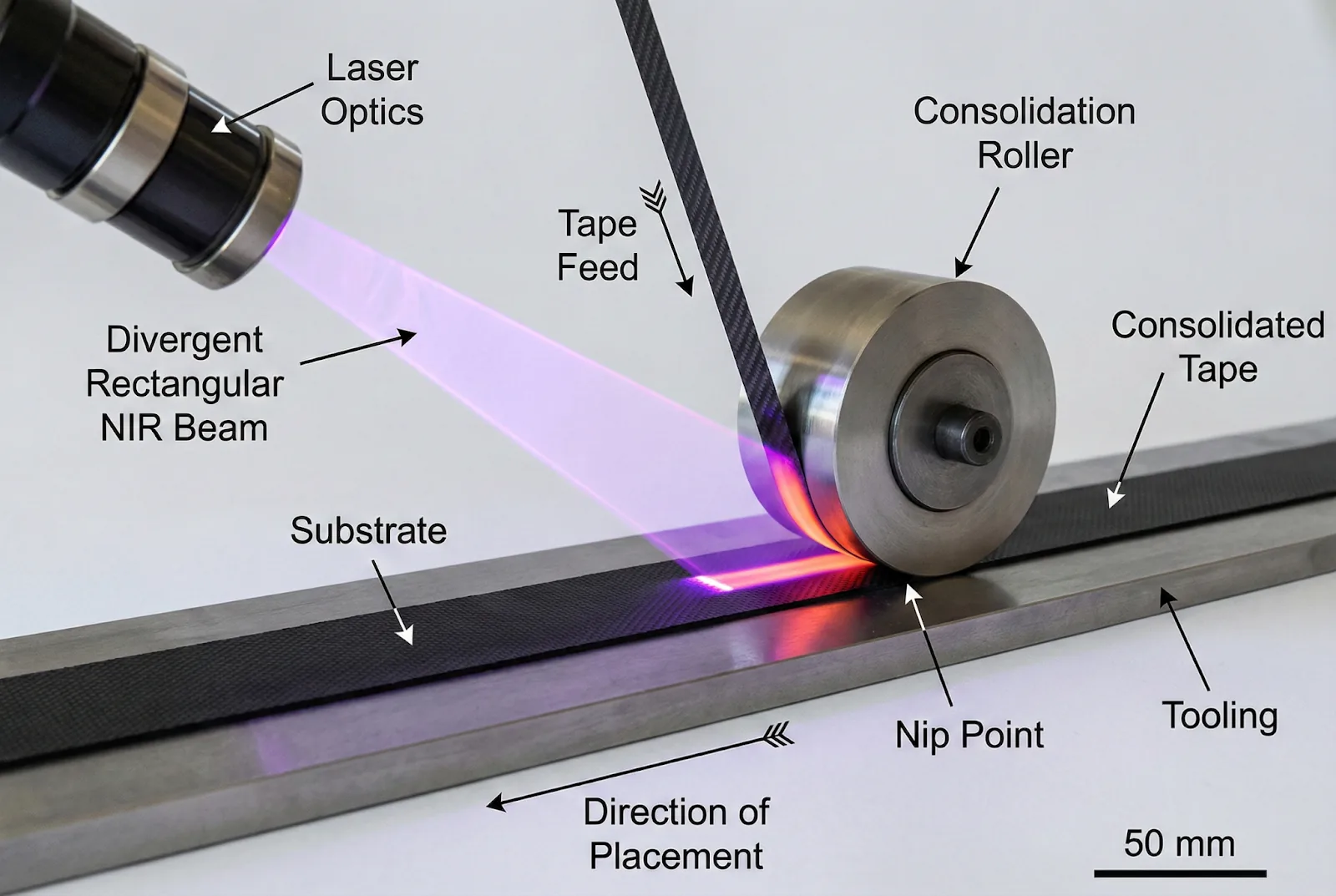 Laser in-situ consolidation at the nip point