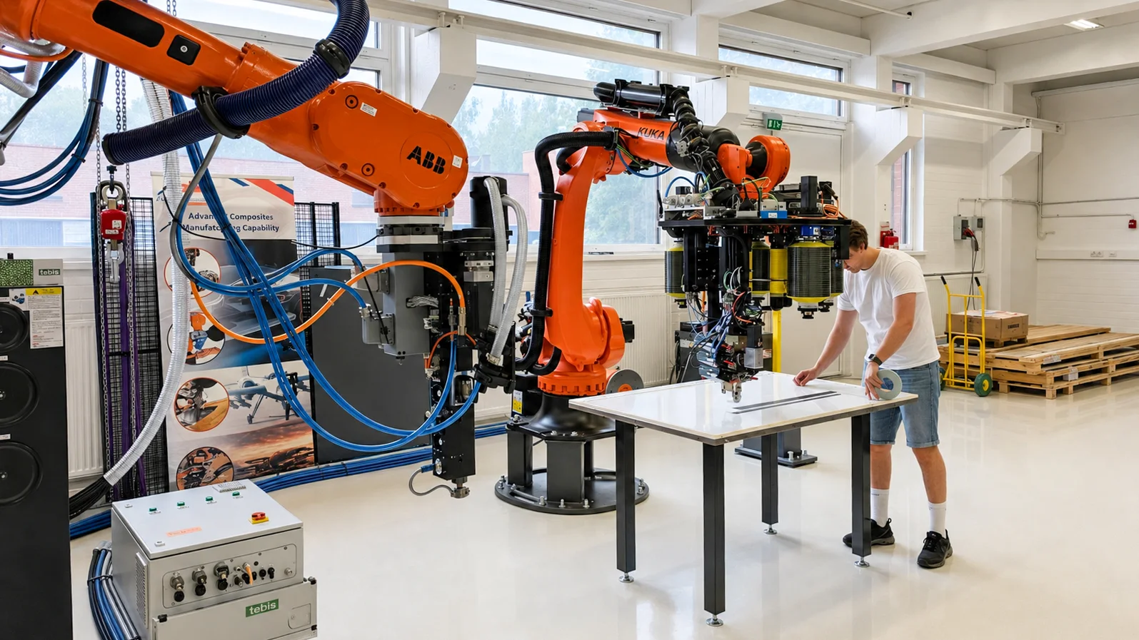 Robotic composite process integration at the Addcomposites application centre