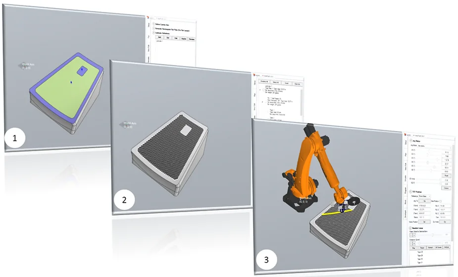 Current AddPath workflow from laminate definition to robot simulation
