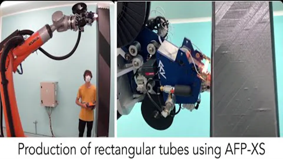 AFP-XS robotic system producing rectangular composite tubes