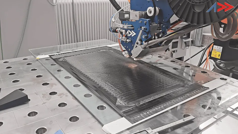 Thermoplastic automated fiber placement process in action